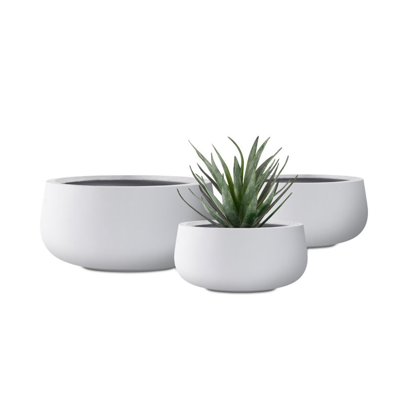Jaimini Pot Planter, Pearl White