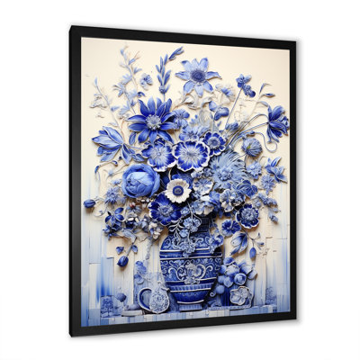 «Blue and White Boho plant Pottery II», impression sur toile Boho Pottery