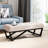 Elegant Waffle Stitch With Upholstery And Graceful Leg Frame Rectangular Featuring Soft Button Tufting Stable Legs