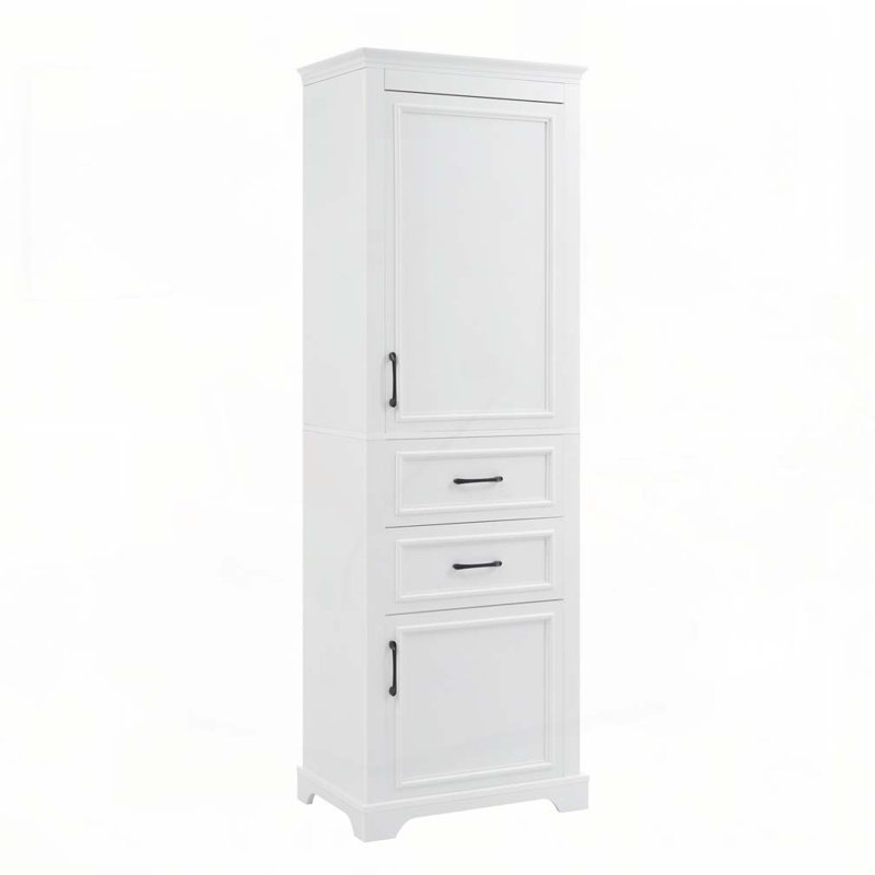 Armoire de salle de bain avec 2 portes à charnières et tiroirs