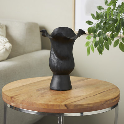 Bia Cole And Ceramic Floral Inspired Abstract Vase With Linear Grooves