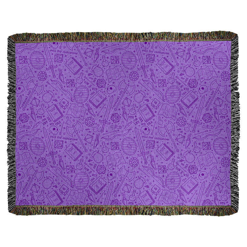 Couverture en coton tissé Katelyn Elizabeth, l 50 po x L 60 po, Mauve