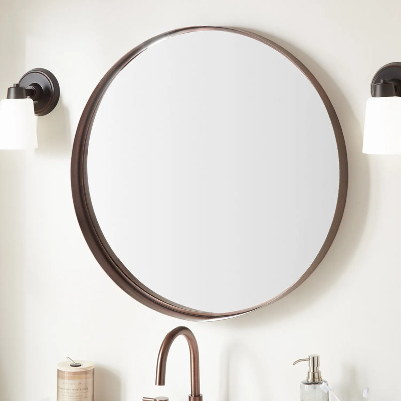 Palora Oval Bathroom Vanity Mirror, Antique Copper