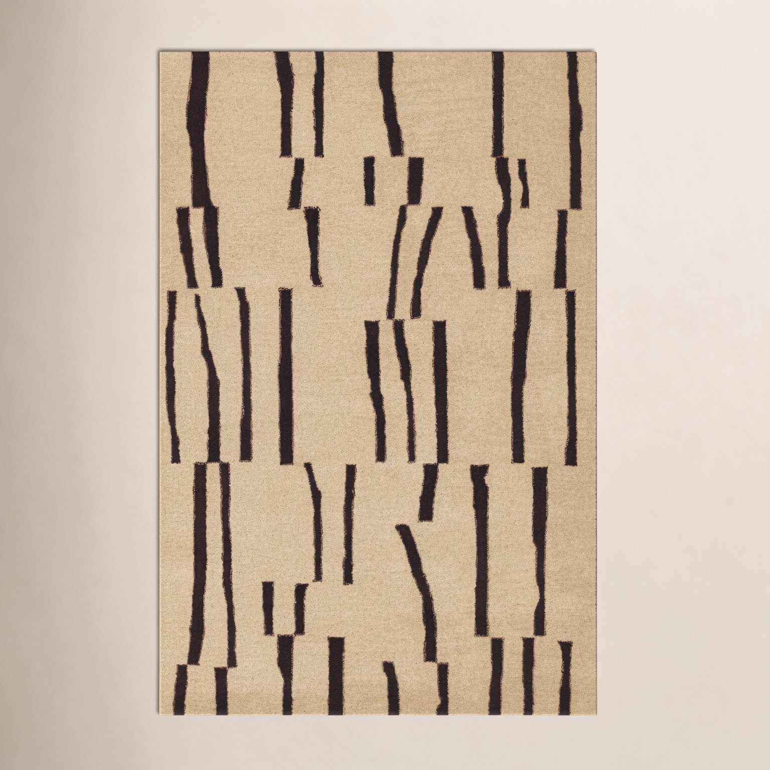 Austin Ivory Brown Hand-Tufted Wool Rug, Rectangle 5' x 8'