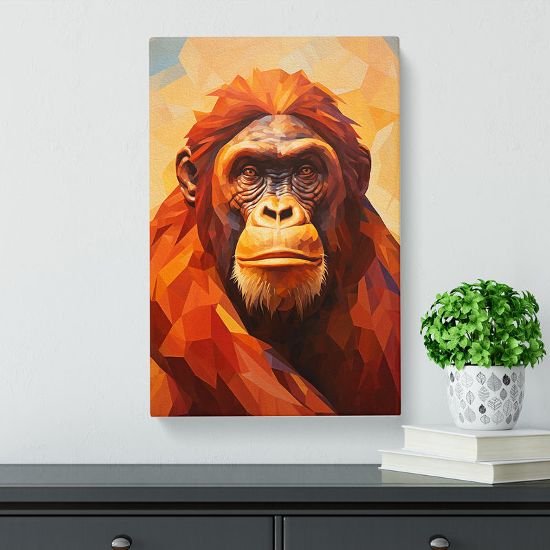 Orangutan Cubism - Wrapped Canvas