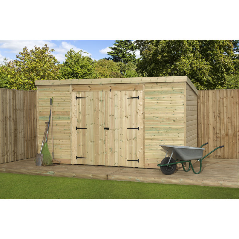 12 Ft. W x 8 Ft. D Shiplap Pent Wooden Shed, 12ft. x 7ft.