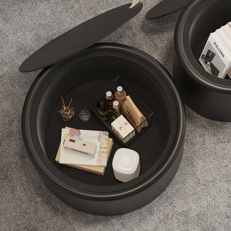 Table basse ronde, Noir
