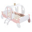 Lit de transport simple avec couronne, lit en bois blanc et rose, roulement à charge élevée de 350 lb, 10 lattes pour un assemblage simple, + escalier de voiture plateforme, capacité, support, solide-1961163258