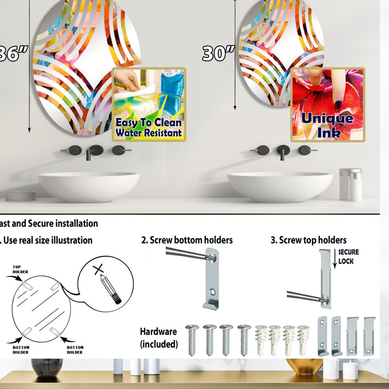 Miroir décoratif Popart Candies Dessert III - Baptist Fan-MIR110731-Ovale, 35,4 po x 23,6 po