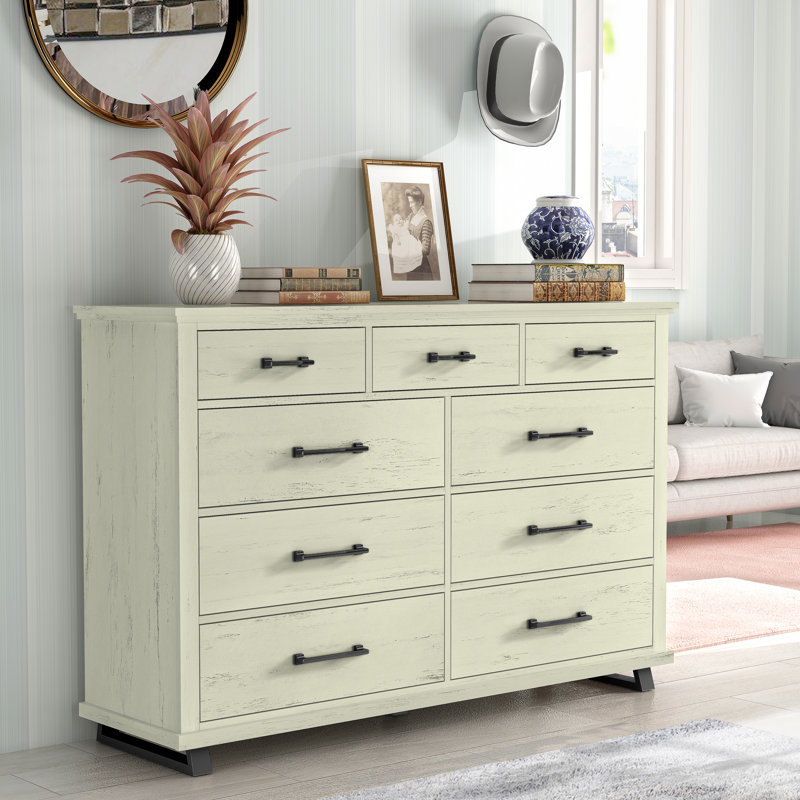 Jaddiel 64'' W 9 - Drawer Dresser, Creamy White