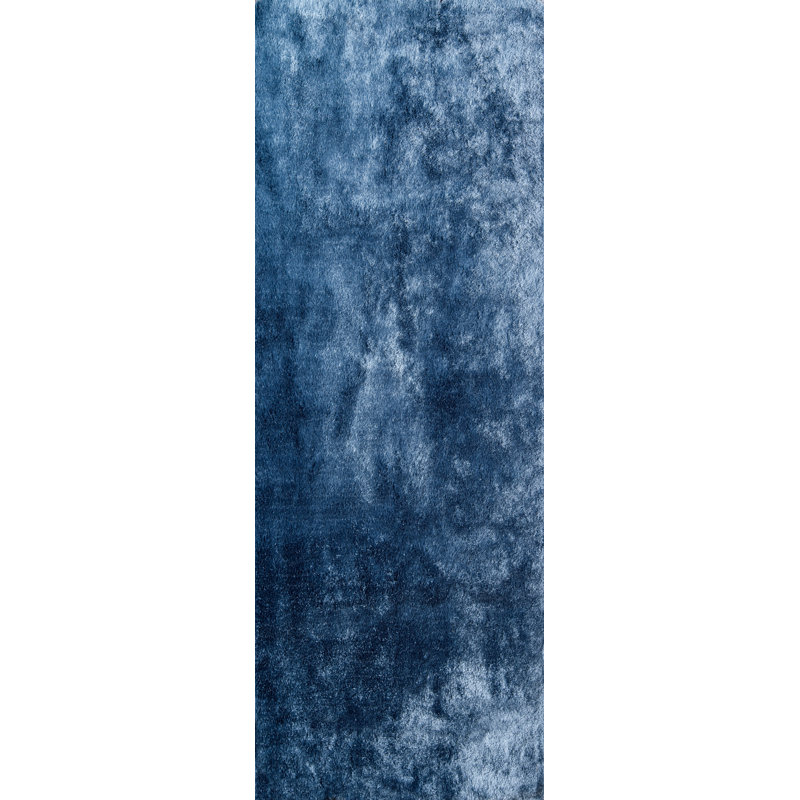 Tapis de zone bleu ciel touffeté à la main Cherree, Tapis de couloir 2 pi 3 po x 8 pi