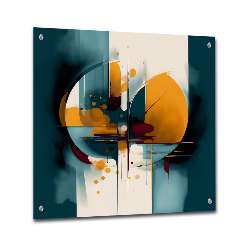 Exploration des motifs abstraits II - art mural abstrait géométrique en acrylique, H 16 po x l 16 po