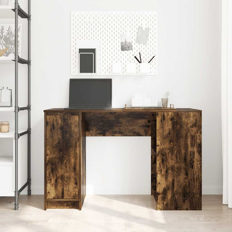 Desk 120X42x76 Cm Engineered Wood, Smoked Oak