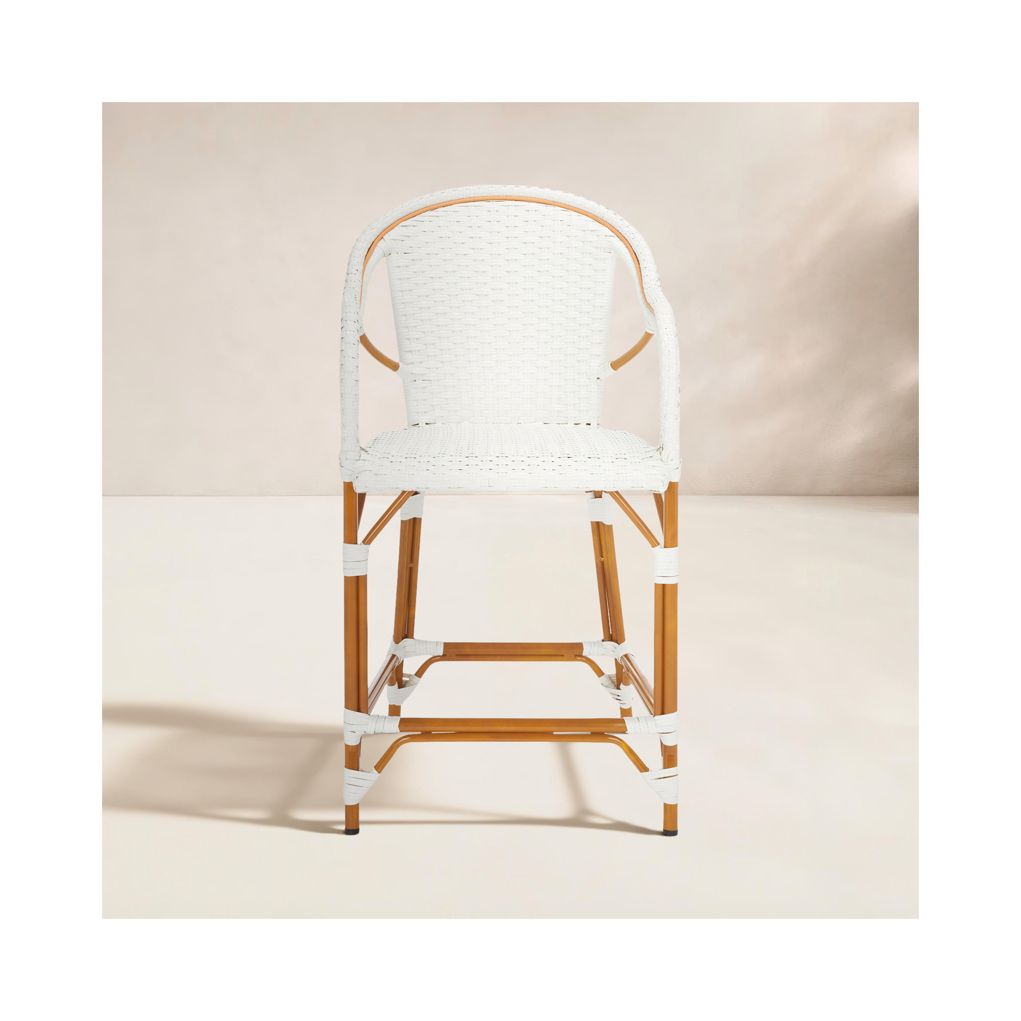 Popplewell 42.5'' Outdoor Bar Stool, White