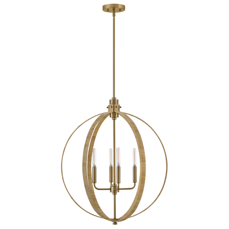 Fallon 4-Light Orb Coastal Rattan Pendant