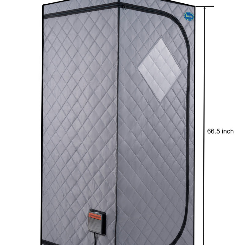 Portable Full Size Grey Infrared Sauna Tent–Personal Home Spa, With Infrared Panels, Heating Foot Pad, Controller, Foldable Chair ,Reading Light. Easy To Install. Fast Heating, With FCC Certification