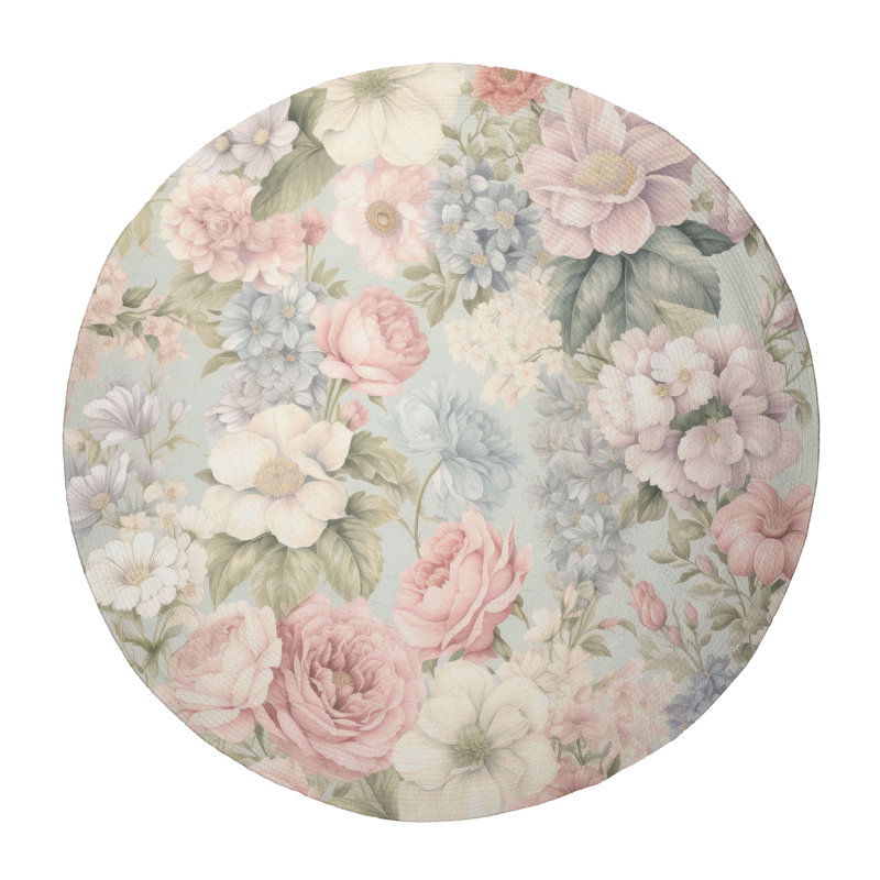Tapis tressé Dreamy Petals, Round 5'