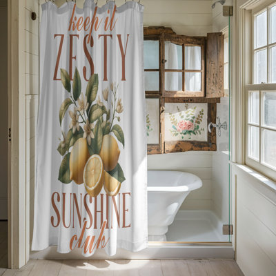 Rideau de douche standard 1 pièce Minimal Citrus