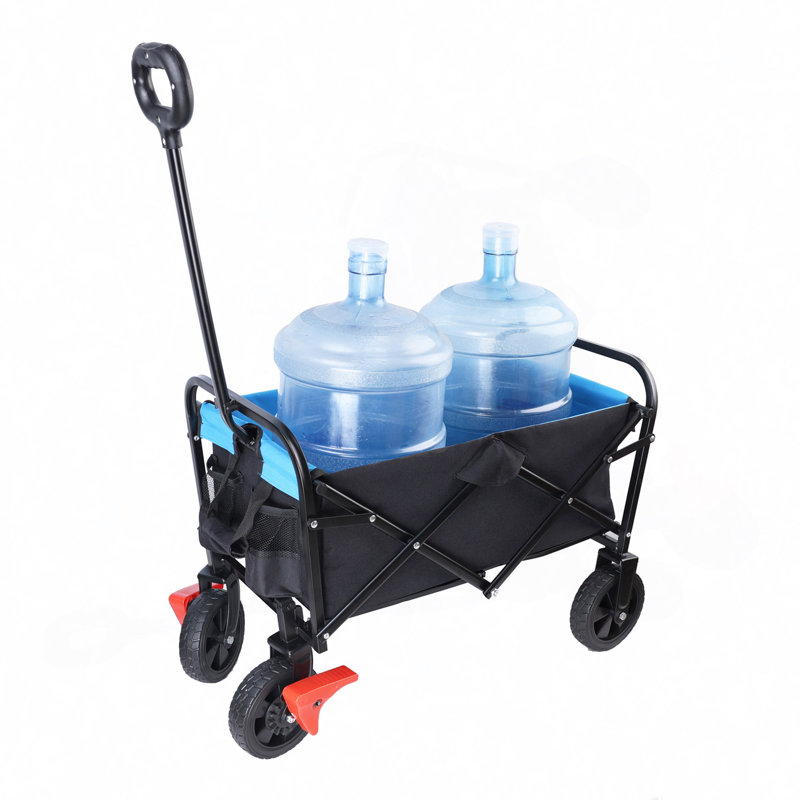 Mini chariot de plage pliable, Noir / Bleu