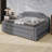 Space Efficient Upholstered  Daybed,with LED Belt Trundle and Three Storage Drawers-129754354