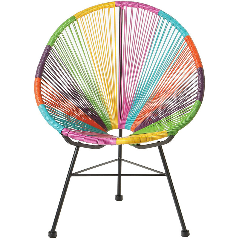 Cliffsage Metal Outdoor Lounge Chair, Pink/Green/Orange