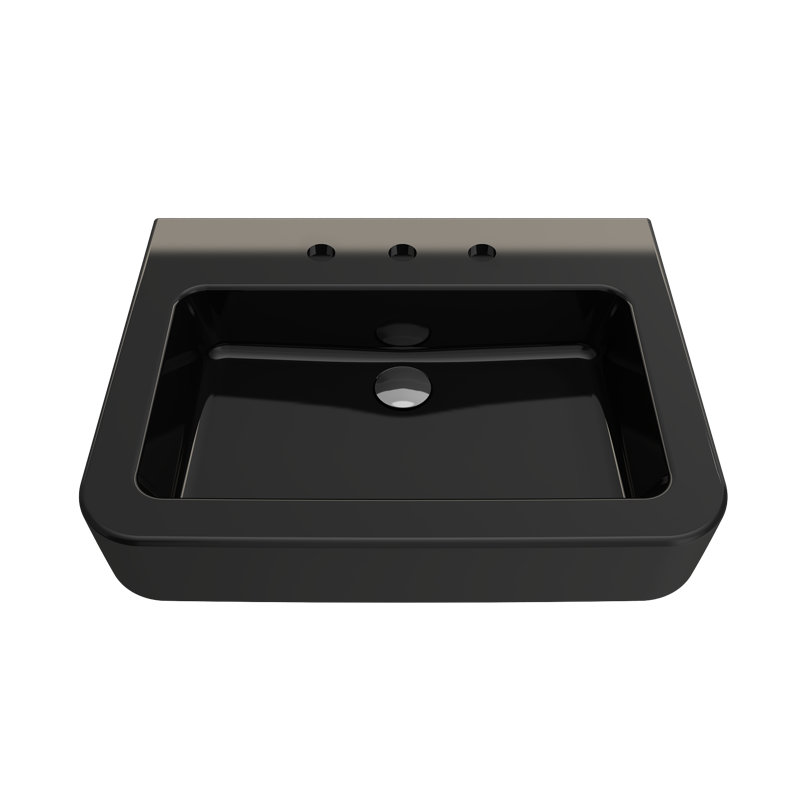 Parma 25.59'' L Bathroom Sink, Matte Black, Single-Hole