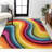 Connor-Joe Abstract Swirl Red/Yellow/Blue Rug-725687087