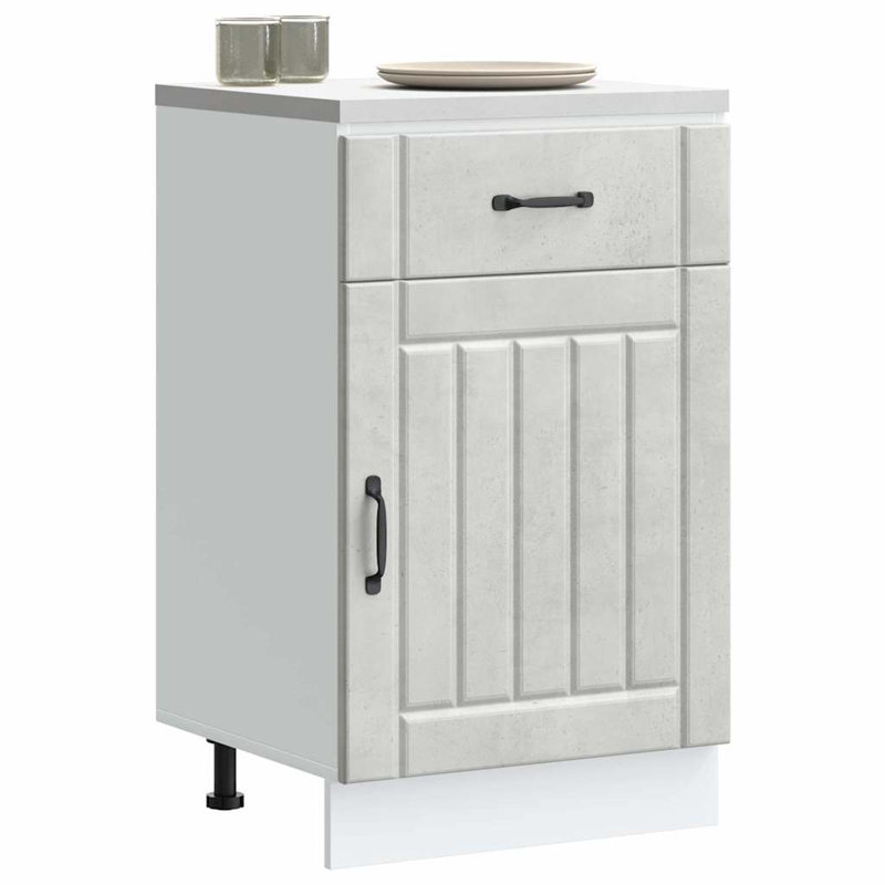 Kitchen Base Cabinet Lucca Engineered Wood, Concrete Grey