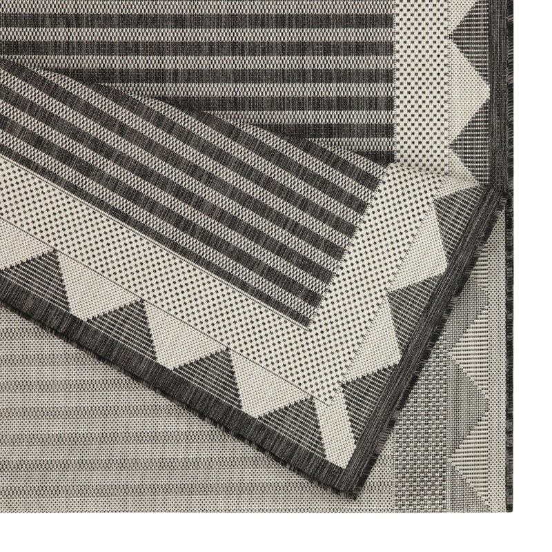 5 Ft. 3 In. X 7 Sunshine Collection Anthracite Rug - Indoor & Outdoor, Stain , Polypropylene , Flatweave Gchar2014 Area 5'3" 7'3" For Indoor/outdoor,