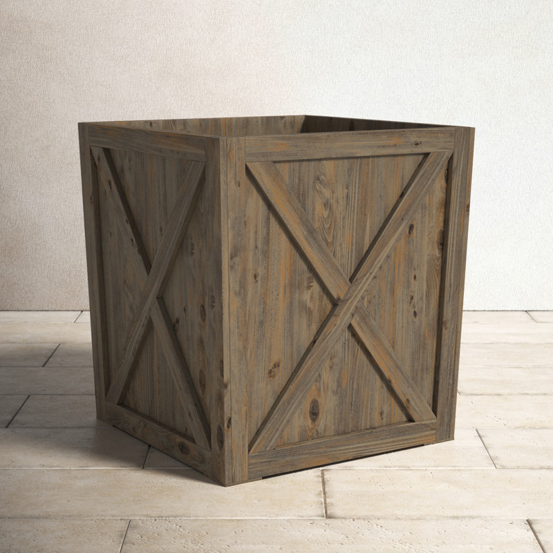 Siena Wood Planter Box, 19" H x 18" W x 18" D