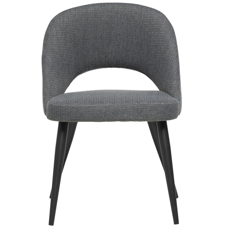 Chaise d'appoint en tissu Albeiro, Fumée, Noir
