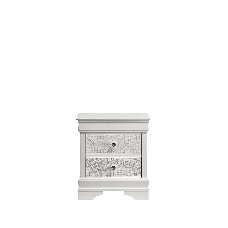 Table de chevet avec tiroir, Blanc