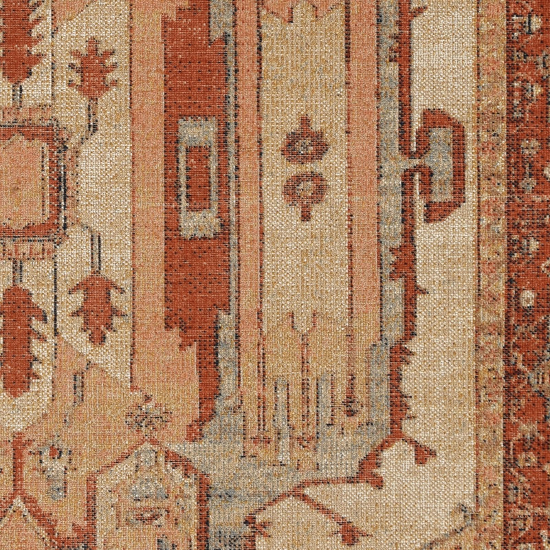 Tapis oriental ivoire / orange Ambrah, Rectangle 3 pi x 5 pi