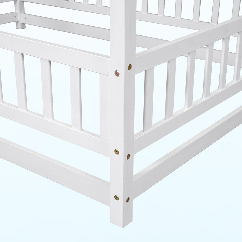 Mattix Full Solid Wood Canopy Bed, White