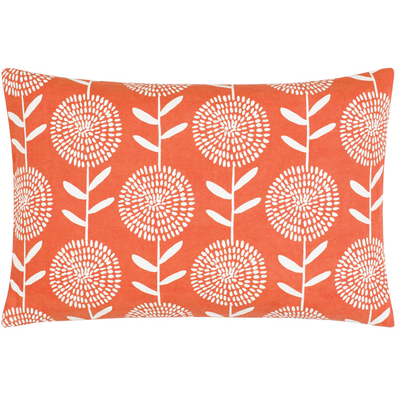 Alesiram Pillow Cover, Burnt Orange/Cream