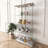Modern Glass Display Cabinet with LED Lights and Casters