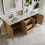 Meuble-lavabo sur pied l 80 po x H 35 po avec structure en bois de chêne, comptoir en quartz, lavabo double, entièrement assemblé-242587329