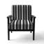 Fauteuil d'appoint rembourré à motifs noir et blanc