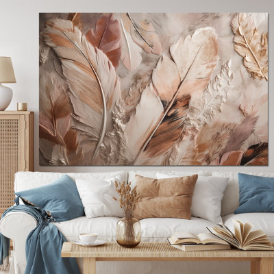 Or, plumes glamour dorées de Boho Fantasy V - Glam Feather, art mural