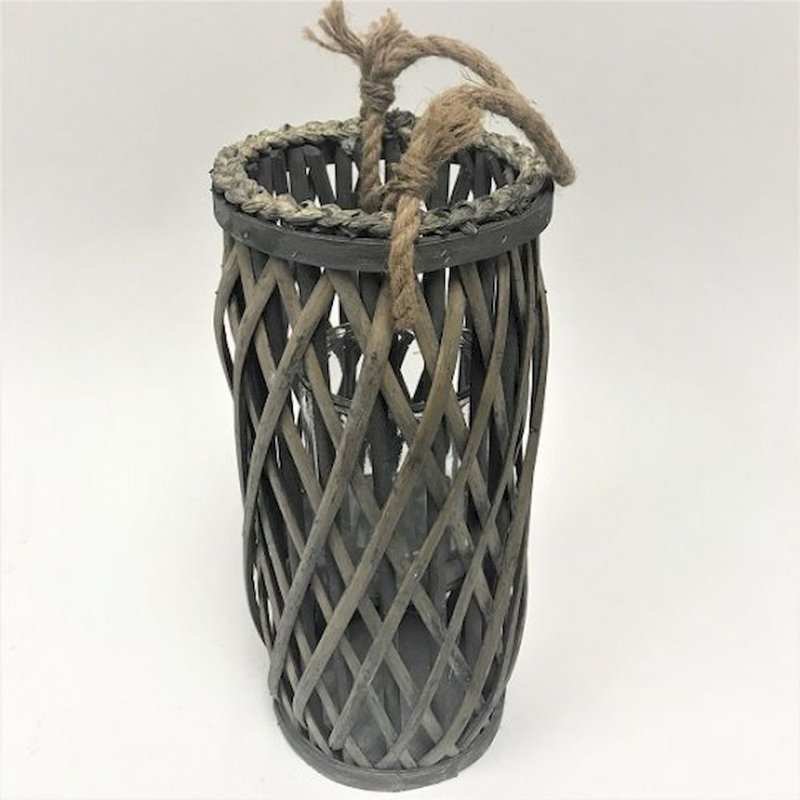 15.75'' H Wood Tabletop Lantern