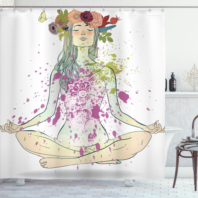 Shower Curtain with Hooks Included, 75" H x 69" W