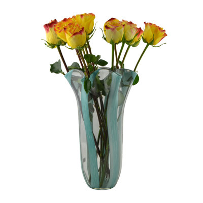 Vase en verre 14 pouces - Vase décoratif fabriqué à la main