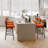 Sherpa Counter Height Bar Stools Set of 3 Modern Upholstered Barstools with Curved Open Back/Round Seat Boucle Comfortable Bar Chairs for Kitchen Island, 24.6 Inch-302599421
