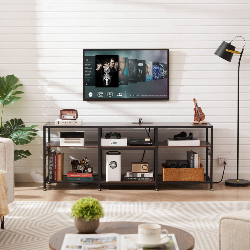 Meuble télé avec prises Teryn, Brun, 63"