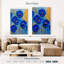 Coquelicots Harnek - Fresque moderne craquelée bleue-108251925
