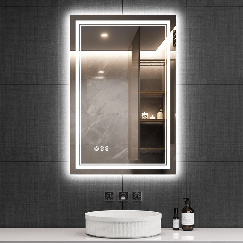 Miroir de salle de bain sans cadre Harana, 32 po x 48 po
