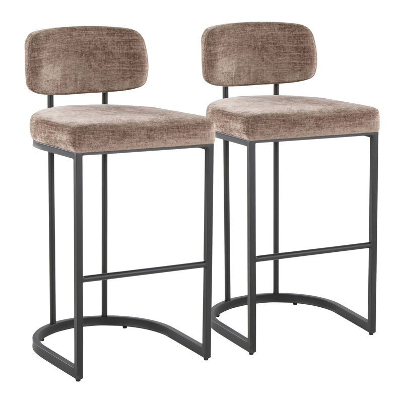 Tabouret de bar à hauteur fixe, Gris, Brun