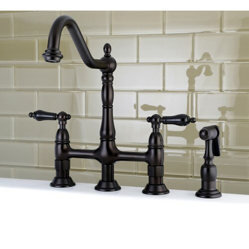 Kingston Brass Duchess Bridge Faucet with Side Sprayer & Reviews | Wayfair