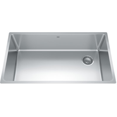 Brookmore 32.5-in LR x 18.2-in FB Undermount Single Bowl Stainless Steel Kitchen Sink