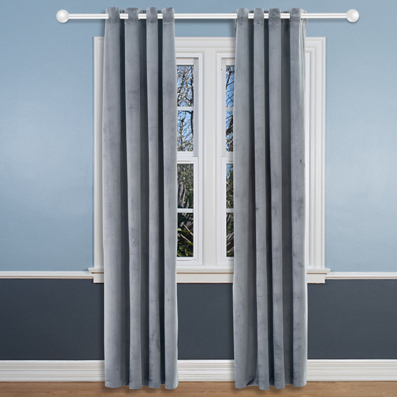 Desoto Velvet Room Darkening Curtain Pair, 52" W x 96" L, Purple